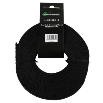 FOUR Connect 4-NS10BK12 fabric/nylonsock Black 12/25mm 10m