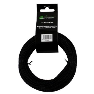 FOUR Connect 4-NS10BK6 fabric/nylonsock Black 6/12mm 10m