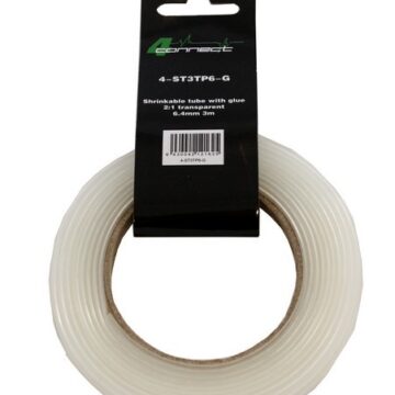 FOUR Connect 4-ST3TP6-G shrink tube with glue,  2:1 transparent, 6.4mm 3m