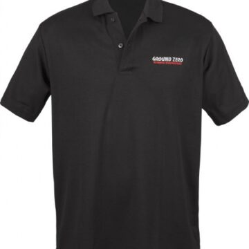 Ground Zero musta poolopaita GZ logolla S