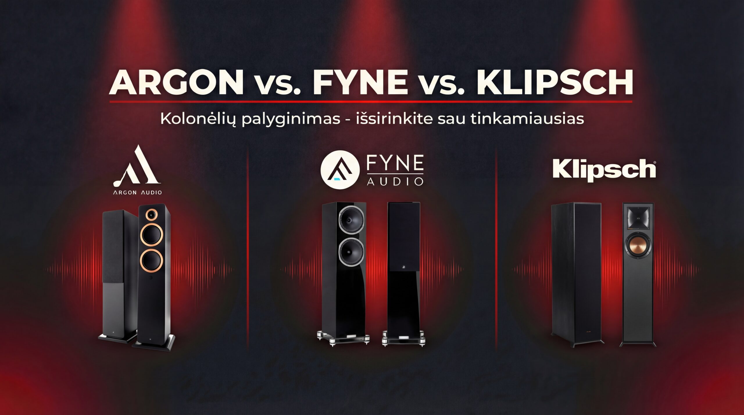 Argon Audio - Fyne Audio - Klipsch palyginimas