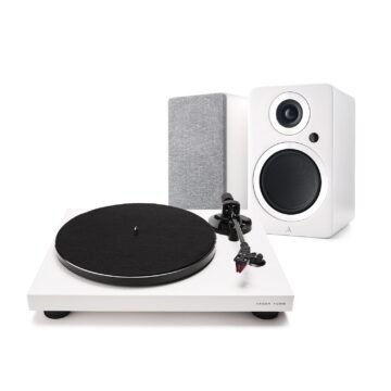 Argon Audio FORTE A5 + TT-3 PLUS HiFi komplektas (patefonas + aktyvios kolonėlės, pora) – Balta / Balta
