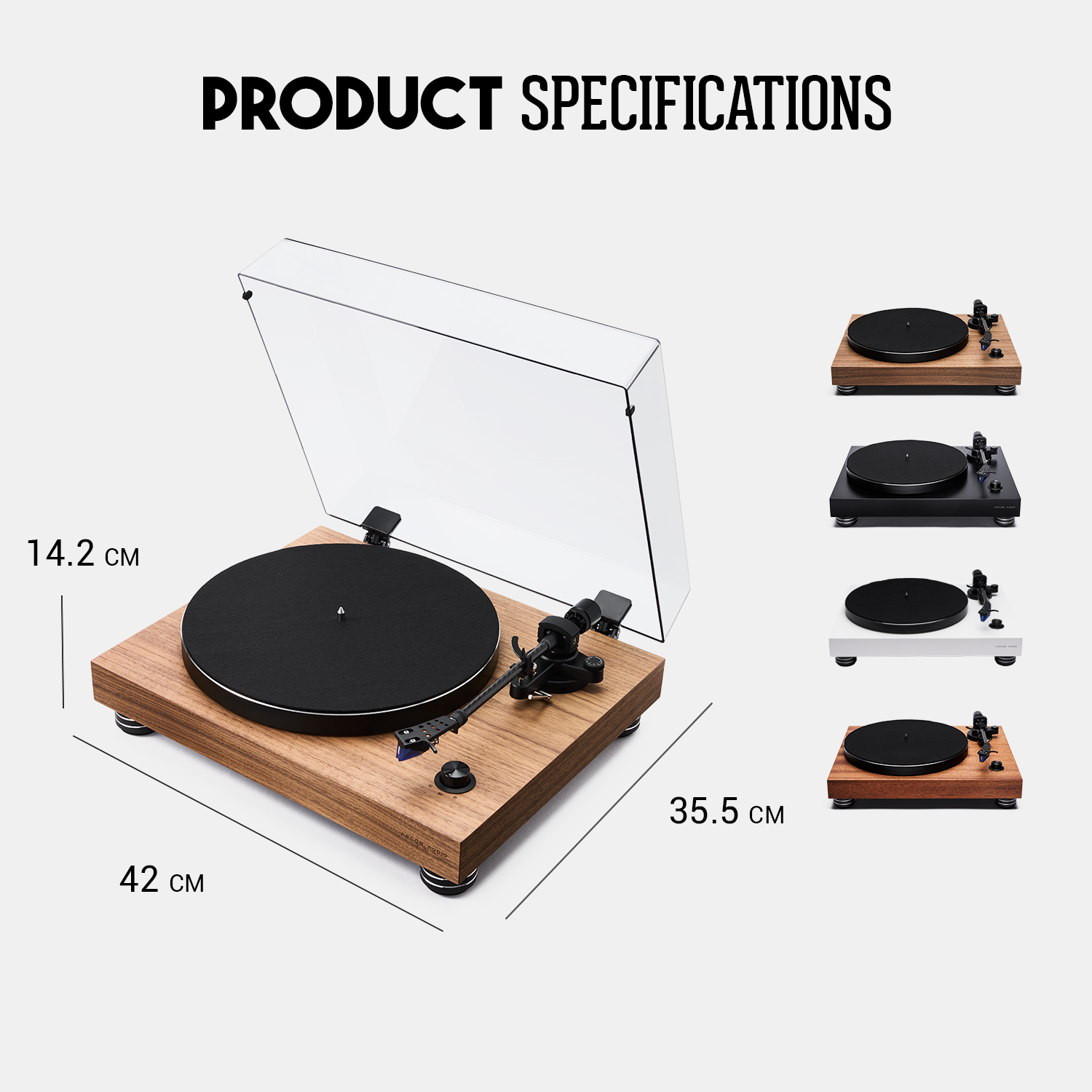 ARGONTT4MK2-WHITE-10 Argon Audio TT-4 MK2 vinilo plokštelių grotuvas – Balta