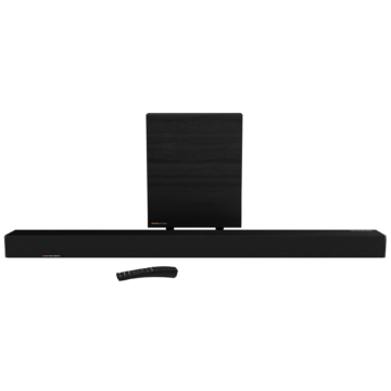Klipsch Cinema 700 Soundbar with Wireless Subwoofer - Black (interchangeable walnut end caps included)