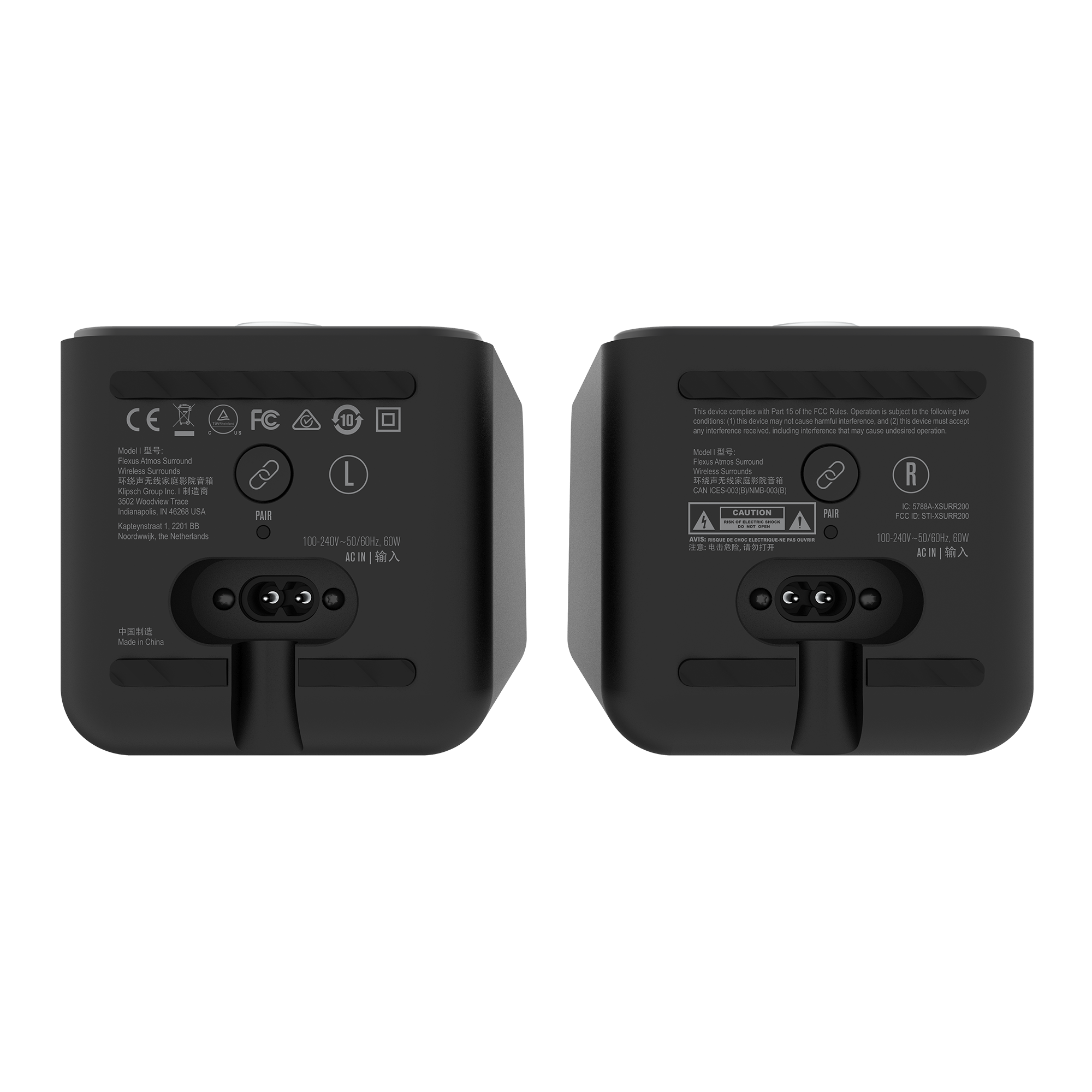 KLIPSCHFLEXUSSURR200WIRELESSSURROUNDSPEAKERS-EBONYVINYL-6 Klipsch Flexus Surr 200 Wireless Surround Speakers (Pair) - Ebony Vinyl