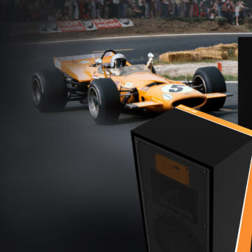 Klipsch Forte IV McLaren Edition Floorstanding Speaker - McLaren Papaya on Black Ash (Limited Edition Livery)