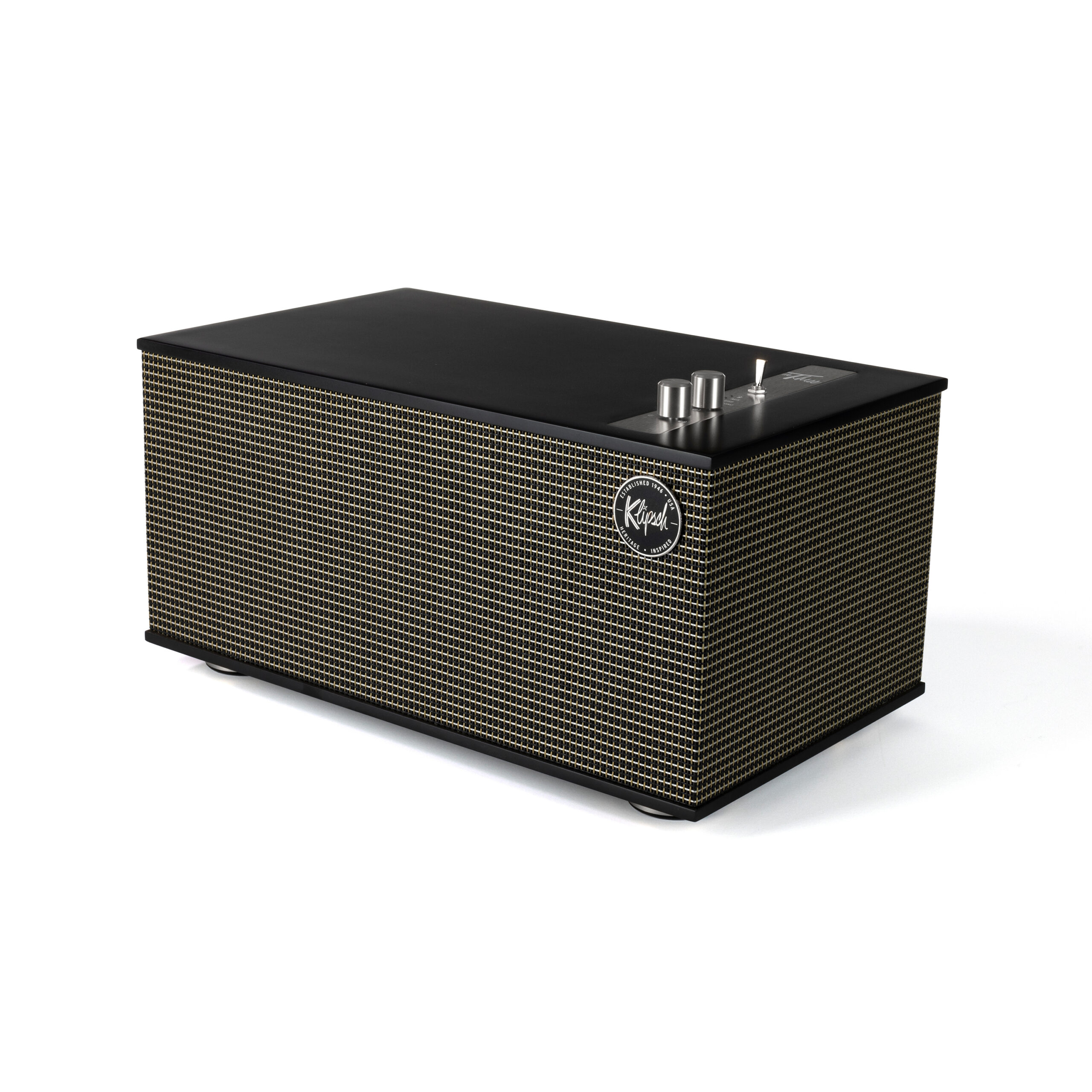KLIPSCHHERITAGETHETHREEIIWIRELESSSPEAKER-MATTEBLACK-3 klipsch THE THREE II - BEST WIRELESS SHELF STEREO matte black