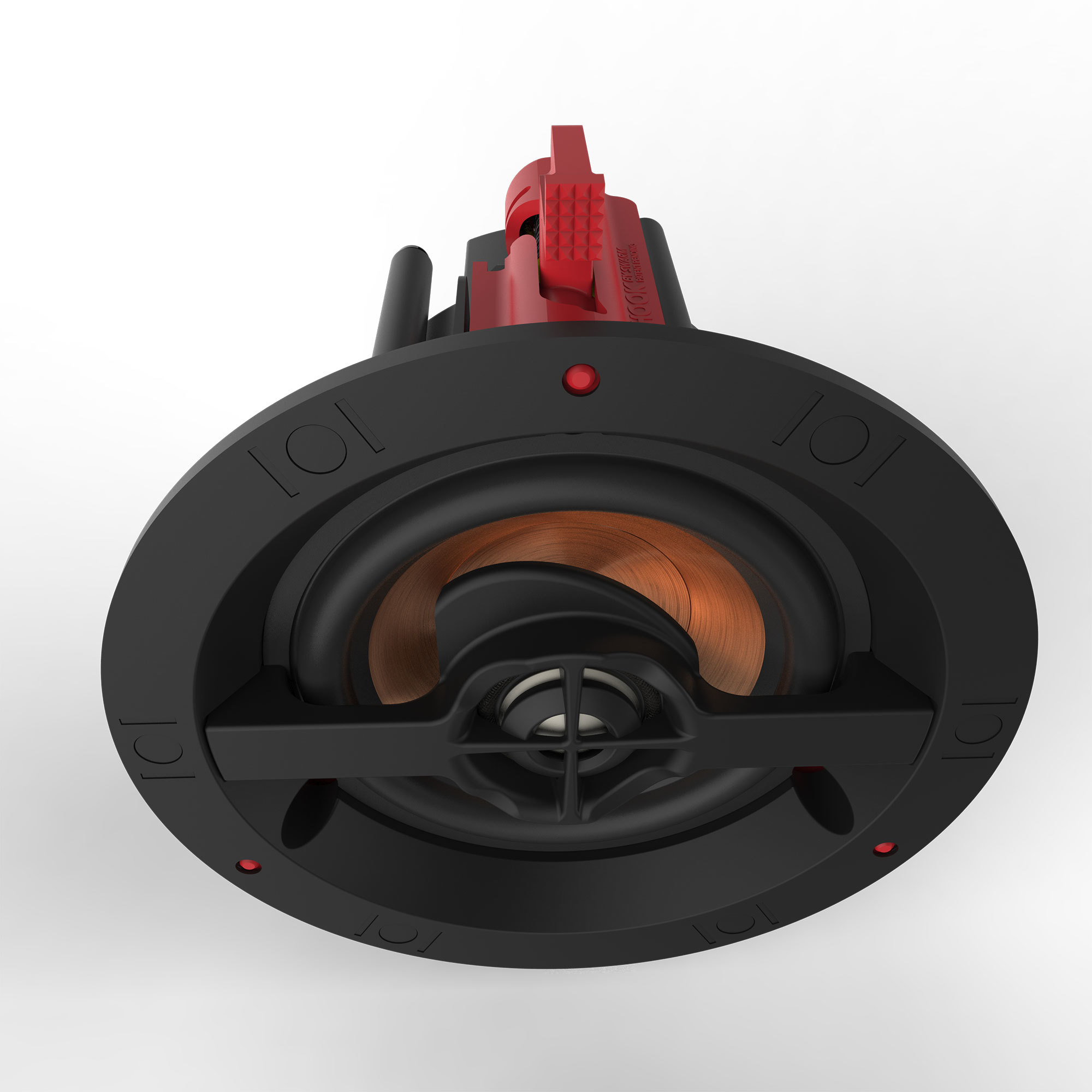 KLIPSCHPRO14RCINCEILINGSPEAKER-BLACKBAFFLEFRAMEWITHWHITEPAINTABLEGRILLE-5 Klipsch PRO-14RC In-Ceiling Speaker - Black Baffle/Frame with White Paintable Grille