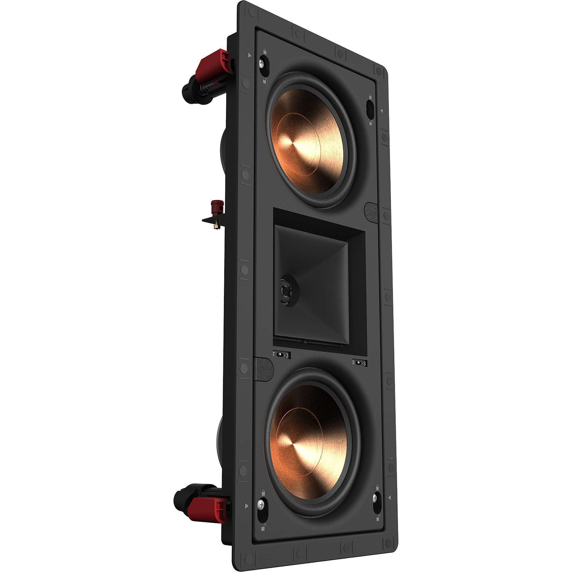 KLIPSCHPRO25RWLCRINWALLSPEAKER-BLACKBAFFLEFRAMEWHITEPAINTABLEGRILLE-3 KLIPSCH PRO-25-RW-LCR