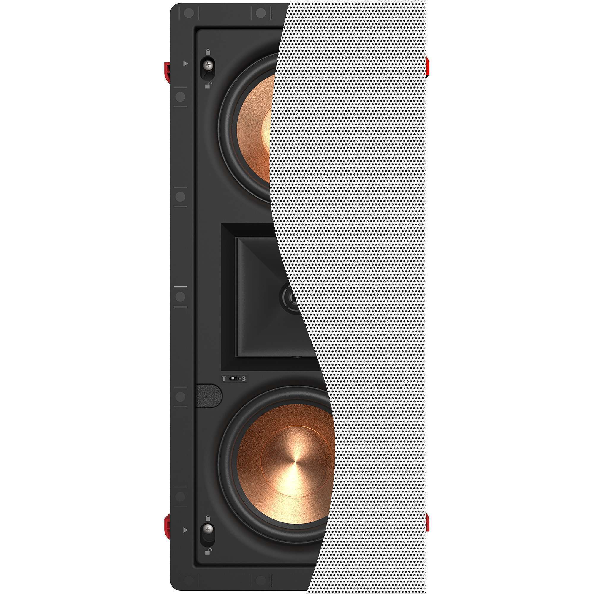 KLIPSCHPRO25RWLCRINWALLSPEAKER-BLACKBAFFLEFRAMEWHITEPAINTABLEGRILLE-4 KLIPSCH PRO-25-RW-LCR
