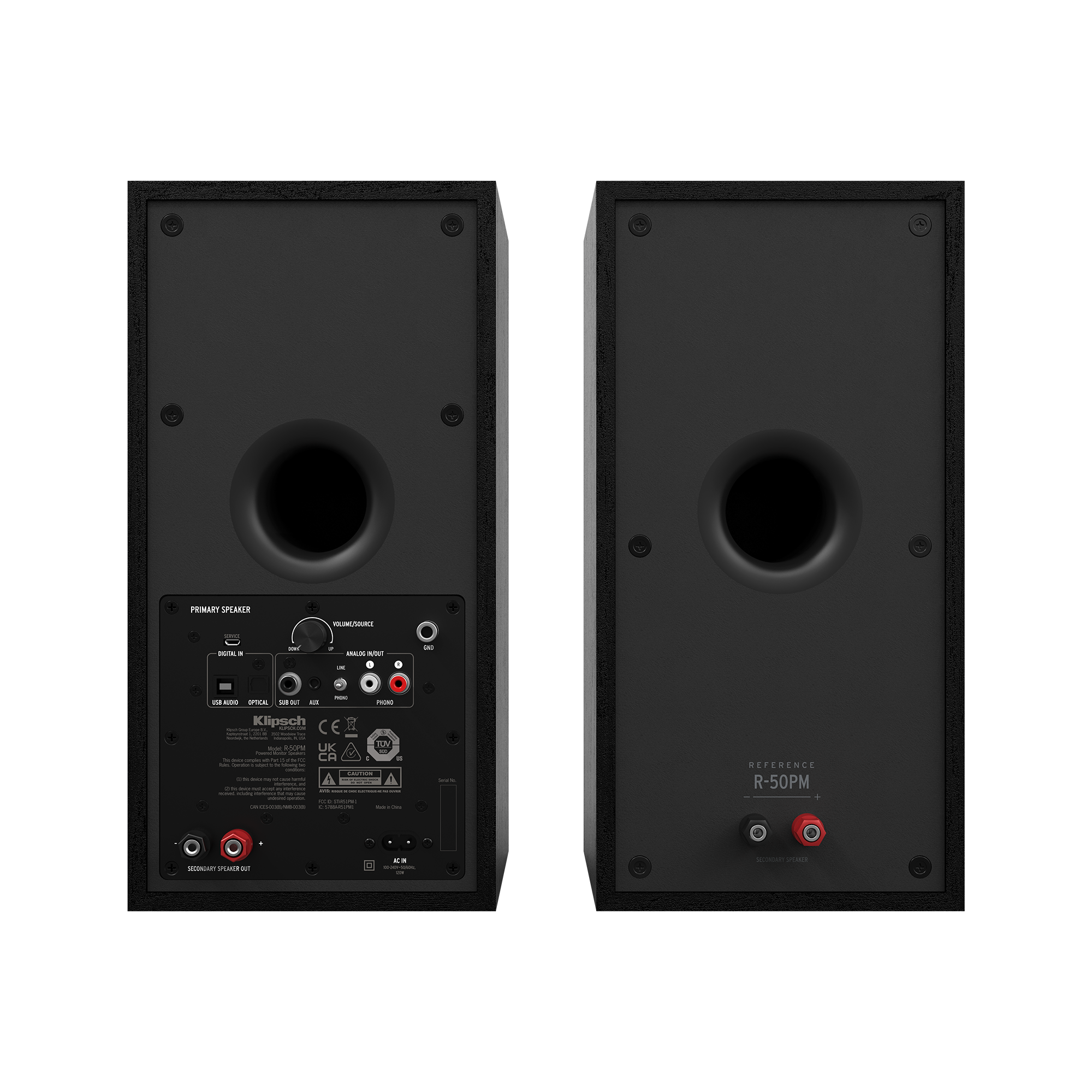 KLIPSCHR50PMWIRELESSBOOKSHELFSPEAKERS-BLACK-6 Klipsch R-50PM Wireless Bookshelf Speakers (Pair) - Black