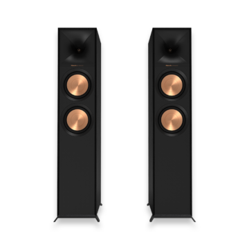 Klipsch R-605FA Atmos Enabled Floorstanding Speaker - Black Textured Wood Grain Vinyl