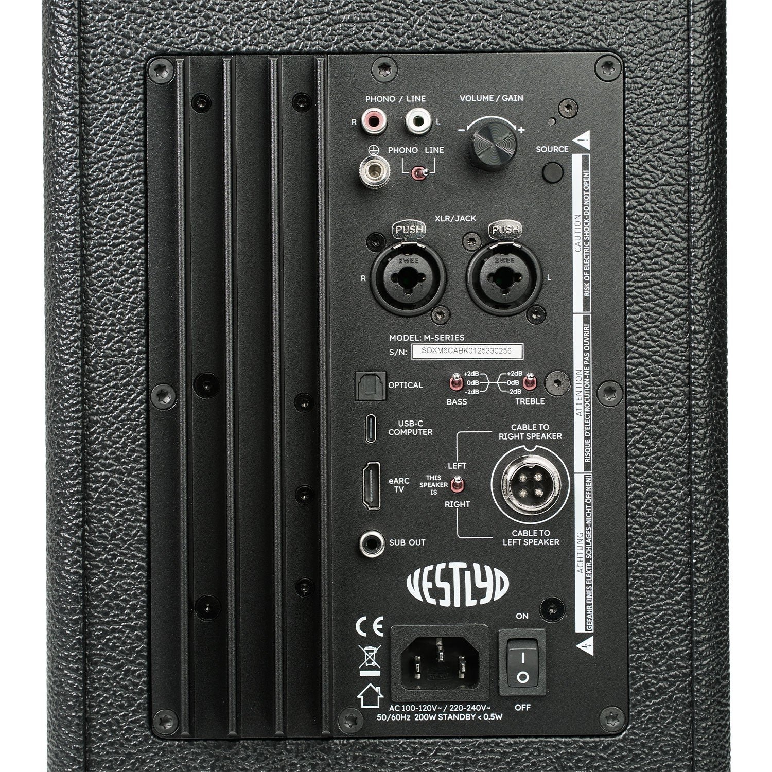 VESTM6CABK-5 Vestlyd M6C Active aktyvios kolonėlės (pora) – Juoda
