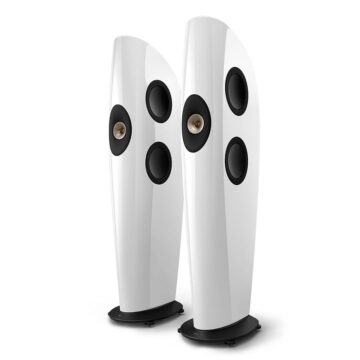 KEF Blade One Meta grindinės kolonėlės (pora) – Arctic White/Champagne
