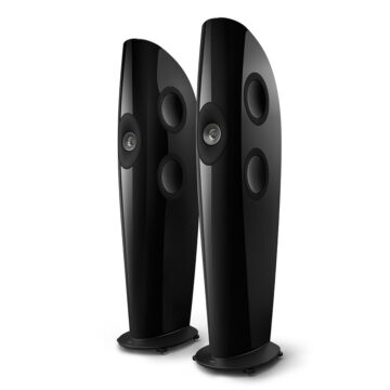 KEF Blade One Meta grindinės kolonėlės (pora) – Piano Black/Grey