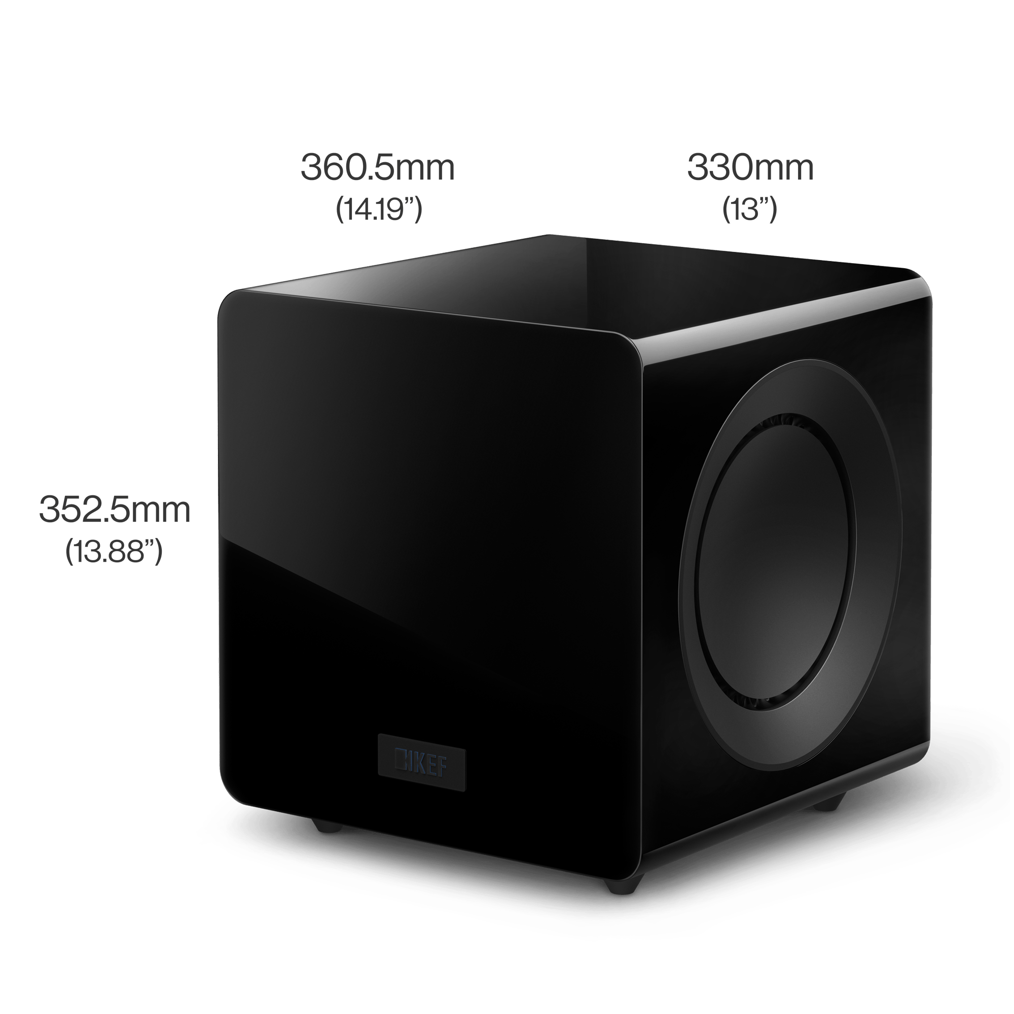 kc92-subwoofer_sp4076b0_product_measurement_front-side KEF KC92 žemų dažnių garsiakalbis – Gloss Black