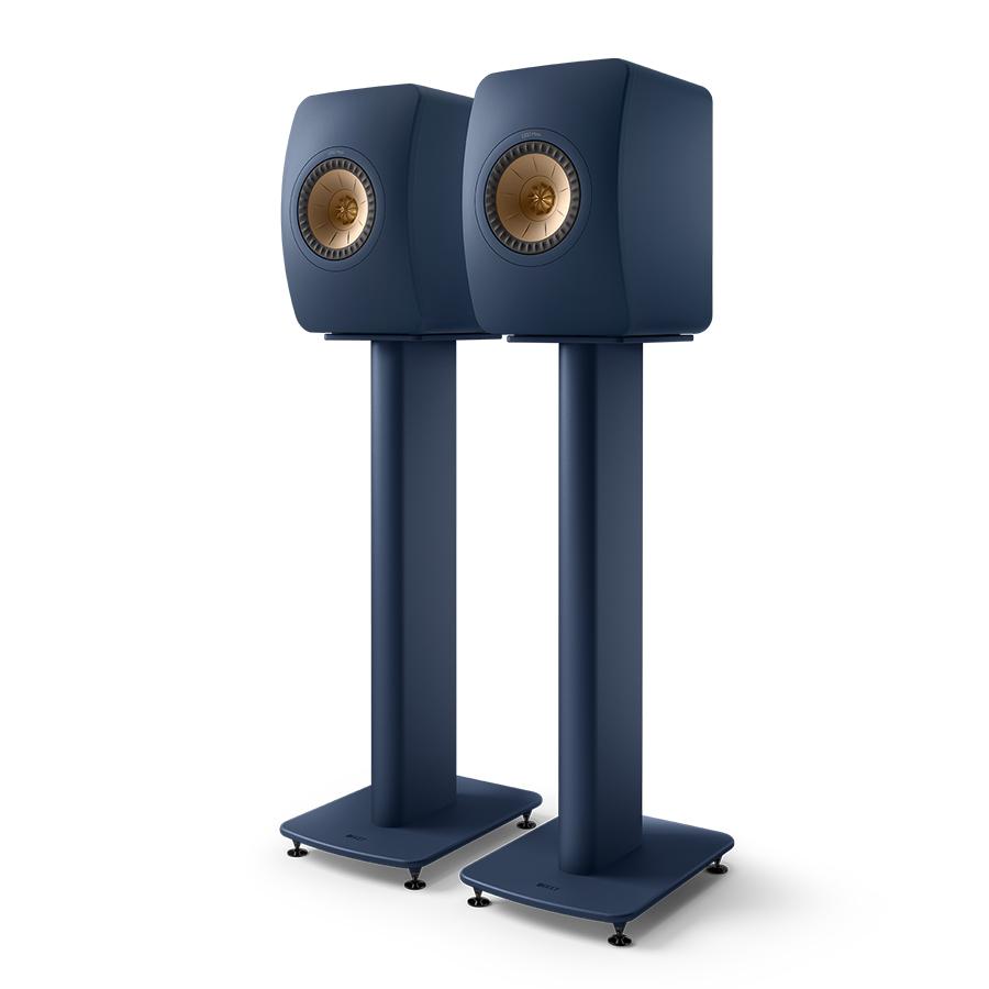 kef-s2-floor-stand-ls50-meta-on-s2-floor-stand_royal-blue-special-edition_pair_front-with-disc KEF S2 grindiniai stovai LS50 Meta / LS50 Wireless II kolonėlėms (pora) – Titanium Grey