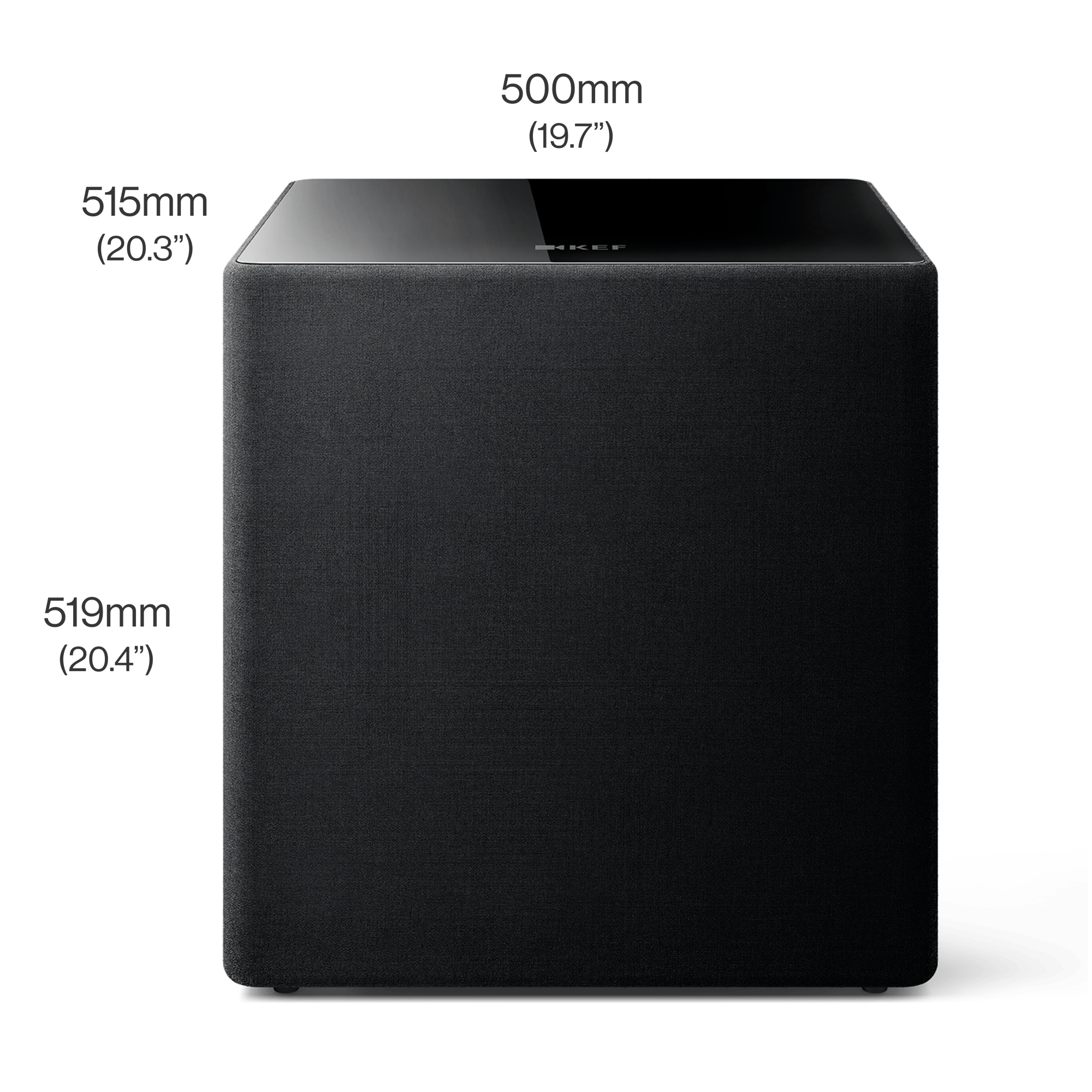 kube-15-mie-subwoofer_sp4102b0_product_measurement_front KEF Kube 15 MIE žemų dažnių garsiakalbis