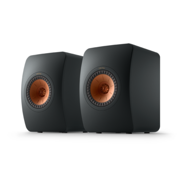 KEF LS50 Meta lentyninės kolonėlės (pora) – Carbon Black