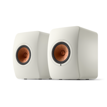 KEF LS50 Wireless II belaidės Hi-Fi kolonėlės (pora) – Mineral White
