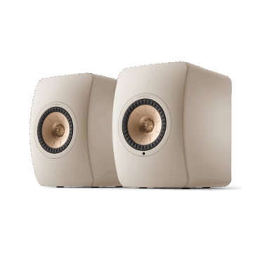 KEF LS50 Wireless II belaidės Hi-Fi kolonėlės (pora) – Sand Shell