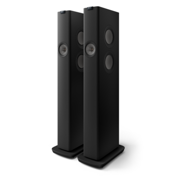 KEF LS60 Wireless belaidės grindinės kolonėlės (pora) – Carbon Black