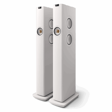KEF LS60 Wireless belaidės grindinės kolonėlės (pora) – Mineral White