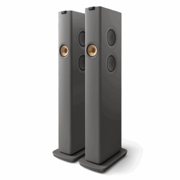 KEF LS60 Wireless belaidės grindinės kolonėlės (pora) – Titanium Grey