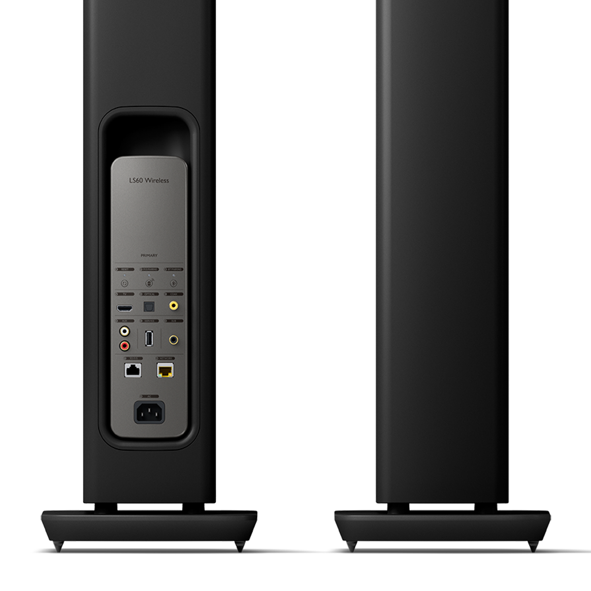 ls60-wireless_sp4017b_product__front-back_detail KEF LS60 Wireless belaidės grindinės kolonėlės (pora) – Carbon Black