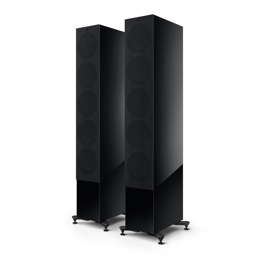 r11-meta_sp4056b1_product_grille_front-side KEF R11 Meta grindinės kolonėlės (pora) – Gloss Black