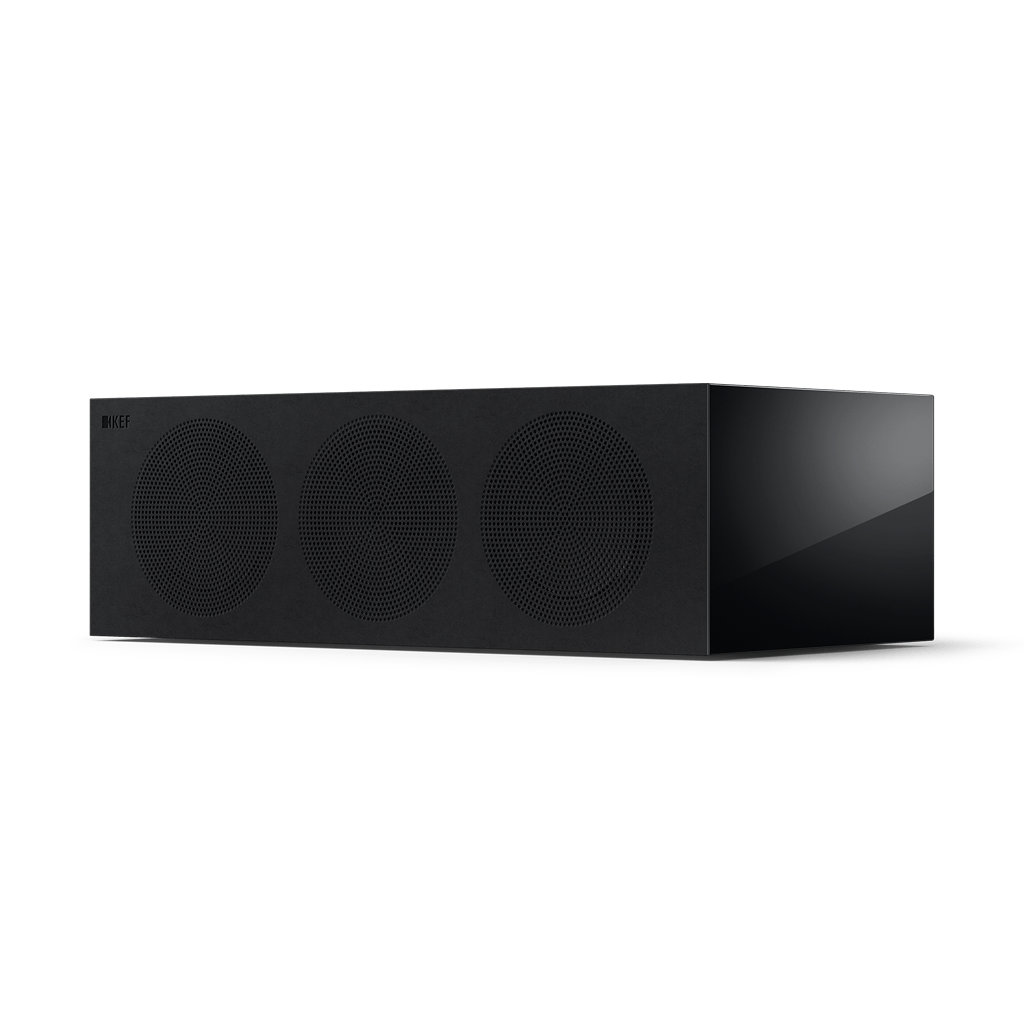 r2-meta_sp4057b1_product_grille_front-side_horizontal KEF R2 Meta centrinė kolonėlė – Gloss Black