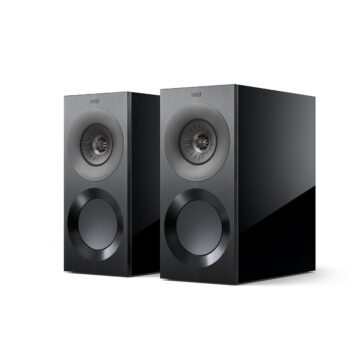 KEF Reference 1 lentyninės kolonėlės (pora) – High Gloss Black/Grey