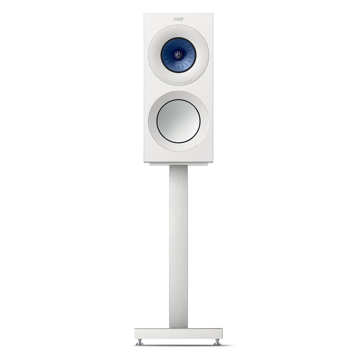 reference-1-bookshelf-speaker_sp4048c_product_accessory_front KEF Reference 1 lentyninės kolonėlės (pora) – High Gloss White/Blue