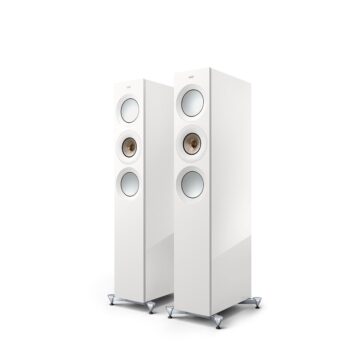 KEF Reference 3 grindinės kolonėlės (pora) – High Gloss White/Champagne