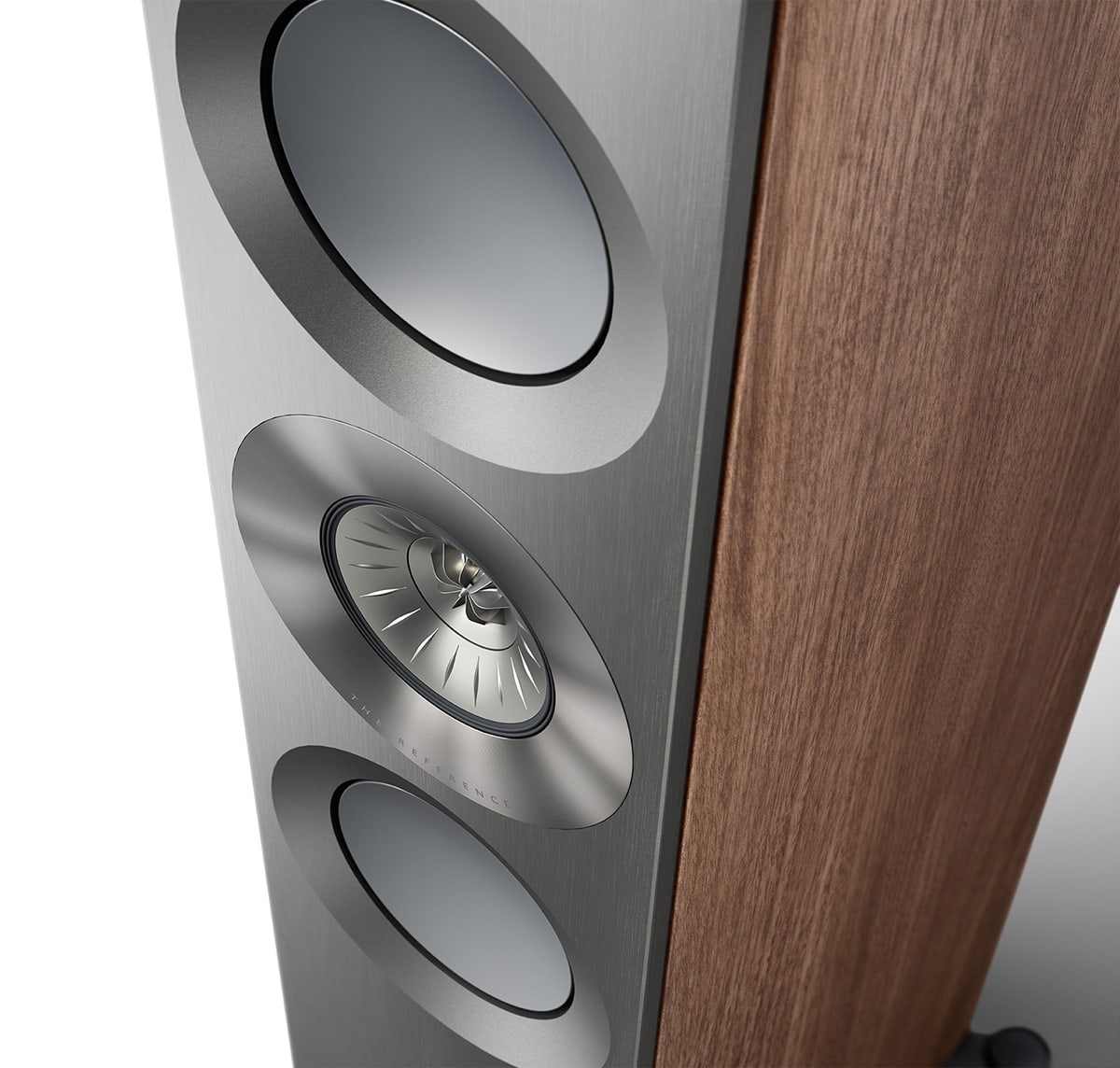 reference-3-floorstanding-speaker_sp4049w_product_uni-q_front-side KEF Reference 3 grindinės kolonėlės (pora) – High Gloss White/Blue